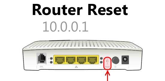 10.0.0.1 router reset