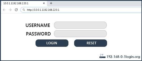 10.0.1.1192.168.220.1 default username password