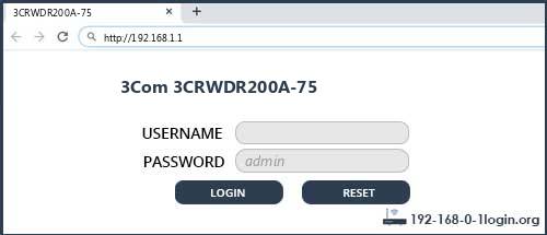 3Com 3CRWDR200A-75 router default login