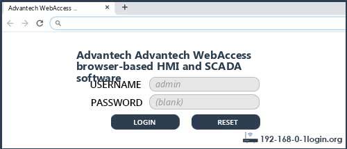 Advantech Advantech WebAccess browser-based HMI and SCADA software router default login