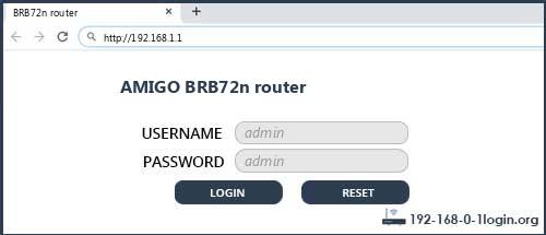 AMIGO BRB72n router router default login