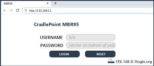 CradlePoint router router default login