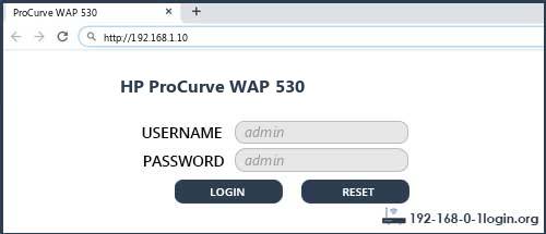 HP ProCurve WAP 530 router default login