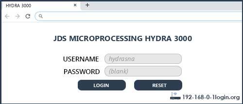 JDS MICROPROCESSING HYDRA 3000 router default login