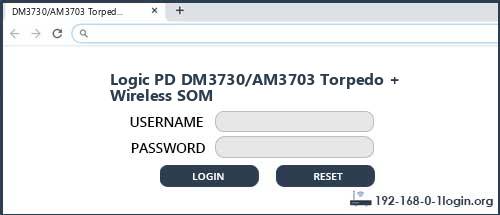 Logic PD DM3730/AM3703 Torpedo + Wireless SOM router default login