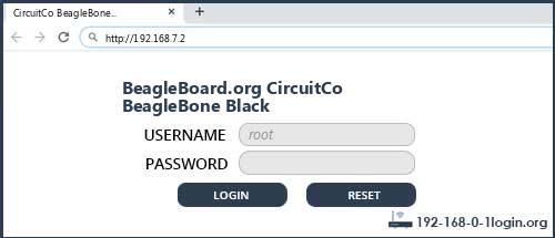 BeagleBoard.org CircuitCo BeagleBone Black router default login