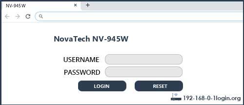 NovaTech NV-945W router default login