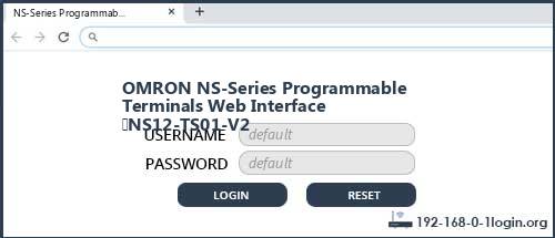 OMRON NS-Series Programmable Terminals Web Interface (NS12-TS01-V2 router default login