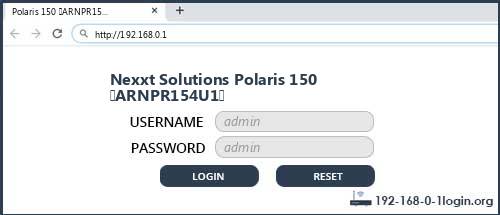 Nexxt Solutions Polaris 150 (ARNPR154U1) router default login