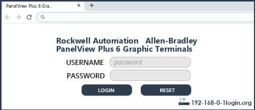 Rockwell Automation   Allen-Bradley PanelView Plus 6 Graphic Terminals router default login