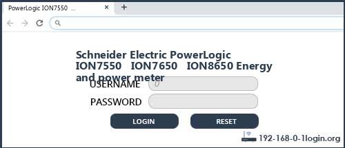 Schneider Electric PowerLogic ION7550   ION7650   ION8650 Energy and power meter router default login