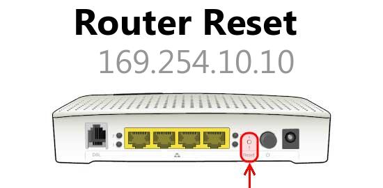 169.254.10.10 router reset