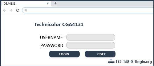 Technicolor CGA4131 router default login