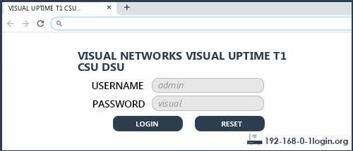 VISUAL NETWORKS VISUAL UPTIME T1 CSU DSU router default login