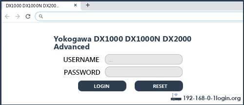 Yokogawa DX1000 DX1000N DX2000 Advanced router default login