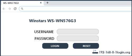 Winstars WS-WN576G3 router default login