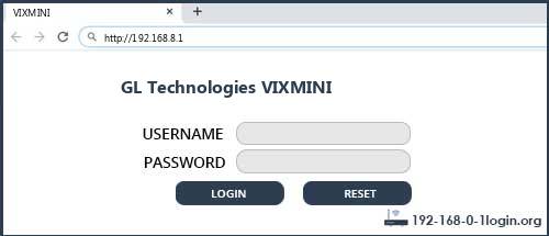 GL Technologies VIXMINI router default login