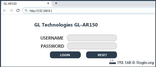 GL Technologies GL-AR150 router default login