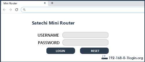 Satechi Mini Router router default login