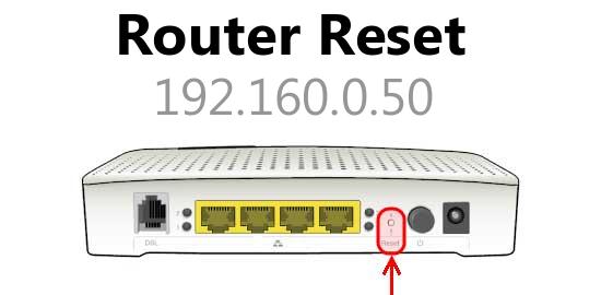 192.160.0.50 router reset