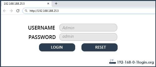 192.168.188.253 default username password
