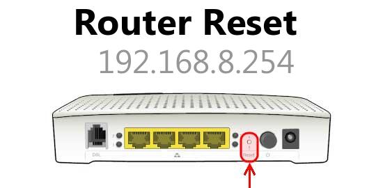 192.168.8.254 router reset