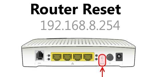 192.168.8.254 router reset