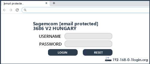 Sagemcom [email protected] 3686 V2 HUNGARY router default login