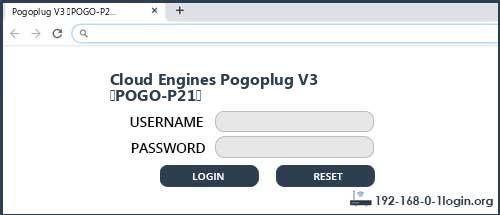 Cloud Engines Pogoplug V3 (POGO-P21) router default login