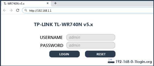 TP-LINK TL-WR740N v5.x router default login