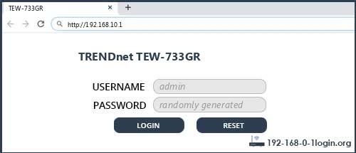 TRENDnet TEW-733GR router default login