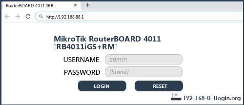 MikroTik RouterBOARD 4011 (RB4011iGS+RM) router default login