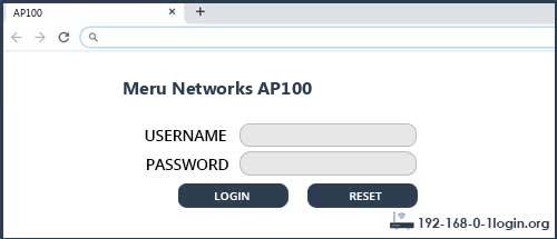 Meru Networks AP100 router default login