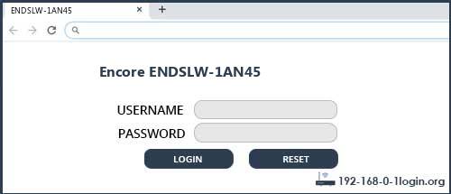 Encore ENDSLW-1AN45 router default login