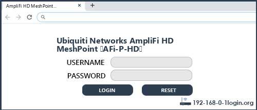 Ubiquiti Networks AmpliFi HD MeshPoint (AFi-P-HD) router default login