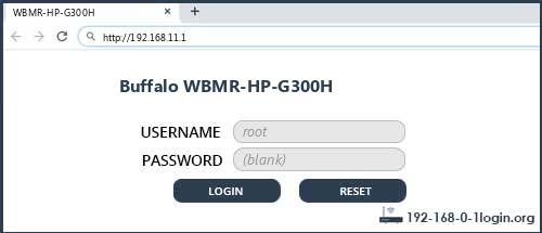 Buffalo WBMR-HP-G300H router default login