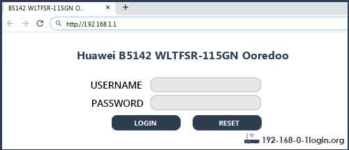 Huawei B5142 WLTFSR-115GN Ooredoo router default login