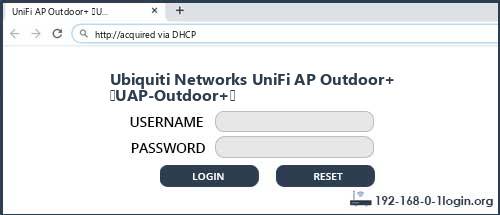 Ubiquiti Networks UniFi AP Outdoor+ (UAP-Outdoor+) router default login