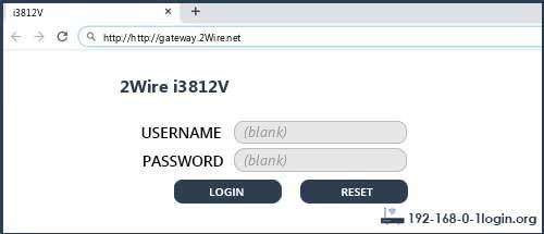 2Wire i3812V router default login